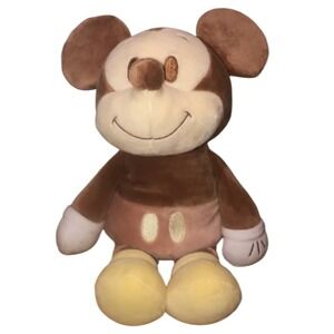 Disney Mickey Mouse Weighted Comfort Plush Special Edition Brown 14" Stuffed Toy
